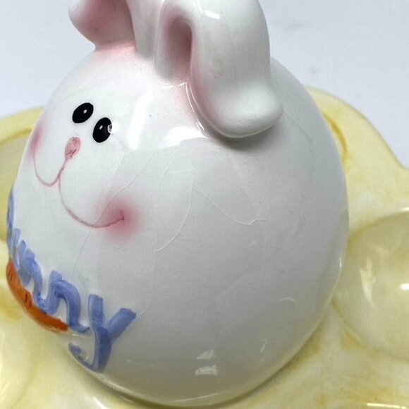 Boutique Brand Ceramic Egg Holder Dish Platter Display Decor Bunny - Picture 5 of 6